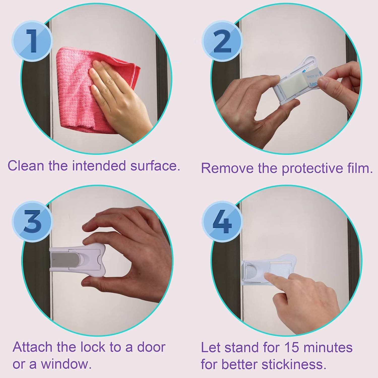 image:imageSliding Door Lock for Child Safety Window Stoppers for Vertical Windows Sliding Glass Door Lock for Baby Proof 2 Pack