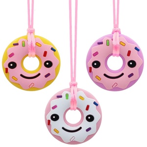 image:imageSensory Chew Necklace for Adult 3 Pack Silicone Donut Chewing Necklace for Teens Chewers Anxiety Chewable Necklace for Autism ADHD SPD PICA and Oral Motor Chewing Needs