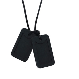 image:imageSensory Chew Necklace for Kids and Adults Silicone Dog Tag Pendant Chewy for Autism ADHD SPD PICA and Oral Motor Chewing Needs Fidget Chewable Necklaces BlackBlack