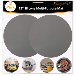 image:imageSilicone Microwave Mat 12 Inch Non Stick Turntable Safe Baking Mat for Kitchen Multi Purpose Heat Resistant Oven Mat Trivet Mat Placemat 2 PackPurpleGray